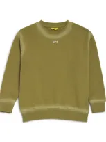 Off-white Kids' Stamp Logo Sweatshirt In Green