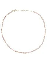 Olivia & Pearl Seed Pearl Necklace Pink In Spn/pink/14k