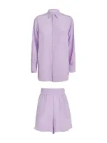 Olivia Von Halle Silk Kick Pyjama Set In Purple