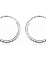 Oradina Women's 14k White Gold Easy Day Petite Hoops