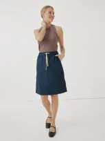 Pact Organic Cotton Daily Twill Skirt In French Navy