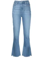 Paige Cropped Flared Jeans In Lavado Claro