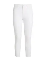 Paige Hoxton Crop Skinny Jeans In White