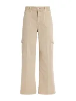 Paige Harper Wide Cargo Jeans In Beige