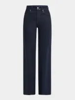 Paige Sasha Coated High Waist Wide Leg Jeans In Glazed Indigo Coating