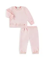 Paigelauren Unisex Fleece Loungewear Set - Baby In Pink