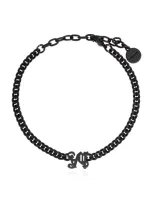 Palm Angels Logo Charm Chain Bracelet In Black