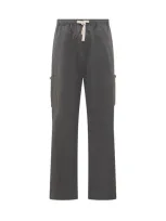 Palm Angels Wide Leg Cargo Pants In Black