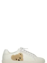 Palm Angels New Teddy Bear Leather Low-top Sneakers In White