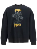 Palm Angels Sudadera Con Logo Estampado In Black