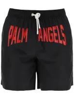 Palm Angels Men's Sea Bermuda Shorts With Logo Print In Multicolor