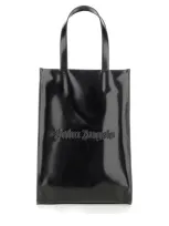 Palm Angels Shiny Classic Logo Tote Bag In Black