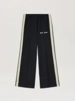 Palm Angels Wide Leg Track Pants In Black