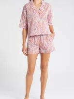 Papinelle Adeline Ella Cotton Voile Short Pajamas In Dusty Peach