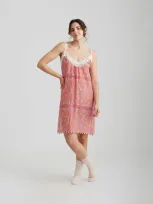 Papinelle Ines Lace Front Midi Nightie In French Rose