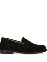 Papouelli Kids' Suede Max Loafers In Black