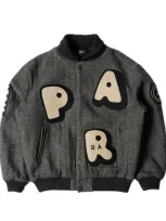 Parra Rounded Par Varsity Jacket In Gray