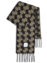 Patou Alpaca Jp Scarf With Pattern In Nero E Beige