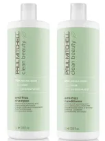 Paul Mitchell Clean Beauty Anti-frizz Shampoo And Conditioner Supersize Set In White