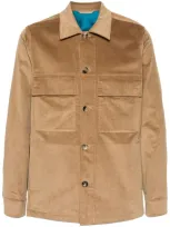 Paul Smith Cotton Blend Corduroy Shirt Jacket In Neutrals