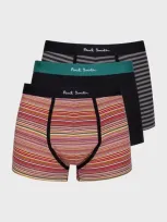 Paul Smith Cotton-blend 'signature Stripe' Mixed Boxer Briefs Three Pack Multicolour