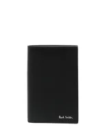 Paul Smith Logo Leather Credit Card In 黑色的