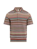 Paul Smith Multi Colored Organic Cotton Polo Shirt In Grey