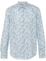 Paul Smith Floral-print Shirt In Blue