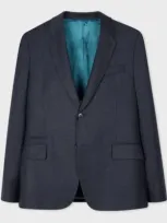 Paul Smith Tailored-fit Dark Blue Overdyed Wool-cashmere Flannel Blazer