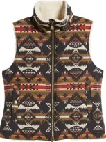 Pendleton Hemlock Abstract Print Quilted Vest In Nehalem Tan