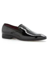 Perry Ellis Men's Patent Leather Slip-on Shoes In Black