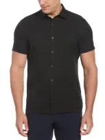 Perry Ellis Men's Total Stretch Slim Fit Solid Shirt In Black