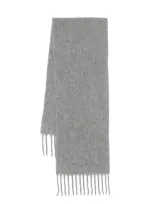 Peserico Logo-embroidered Scarf In Grigio