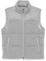 Peserico Virgin-wool Gilet In Grey