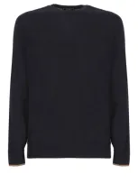 Peserico Virgin Wool Sweater In Blue