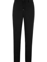 Peserico Wool-blend Flannel Trousers In Black