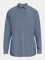 Peter Millar Crown Tamworth Chambray Stretch Sport Shirt In Indigo