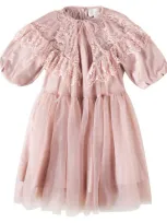 Petite Amalie Kids' Lace And Tulle Dress In Purple