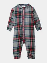 Petite Plume Kids' Boy's Cambridge Westminster Tartan Coverall In Grey