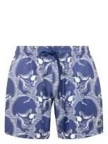 Philipp Plein Skull-print Swim Shorts In Blue