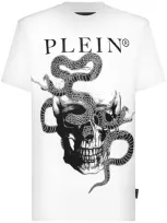 Philipp Plein T-shirt Round Neck Ss Snake In White