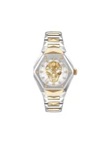 Philipp Plein Women's Skull Spikes Two-tone Stainless Steel Bracelet Watch 40mm In Two Tone