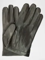 Portolano Men's Cashmere-lined Handsewn Leather Gloves In Chocolate