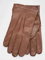 Portolano Men's Cashmere-lined Handsewn Leather Gloves In Tobacco