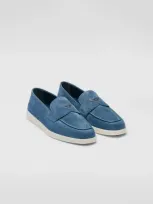 Prada Suede Loafers In Blue