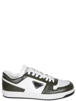 Prada Leather Downtown Sneakers In Multi