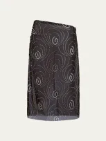 Prada Drop-print Georgette Midi Skirt In Black