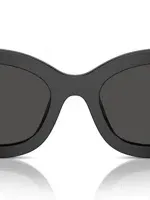 Prada Eyewear Oval Frame Sunglasses In Black