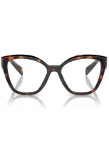 Prada Womens Brown Pr 20zv Cat-eye Tortoiseshell Acetate Eyeglasses