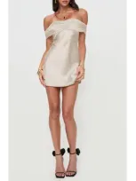 Princess Polly Sadee Off The Shoulder Satin Minidress In Light Pink